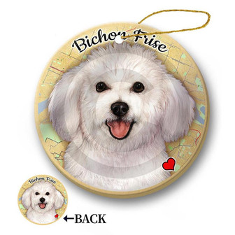 Map dog Ornament-Bichon Hanging Ornament - Thegiftio UK