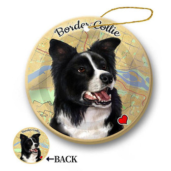 Map dog Ornament-Border Collie Hanging Ornament - Thegiftio UK