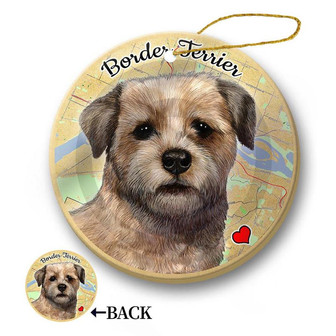 Map dog Ornament-Border Terrier Pet Hanging Ornament - Thegiftio UK