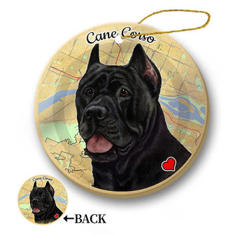 Map dog Ornament-Cane Corso Hanging Ornament - Thegiftio UK