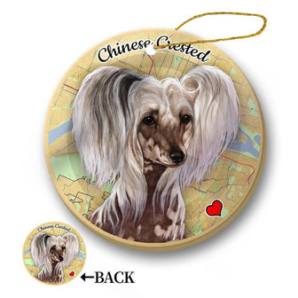 Map dog Ornament-Chinese Crested Pet Hanging Ornament - Thegiftio