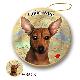 Map dog Ornament-Chiweenie (Red) Hanging Ornament - Thegiftio UK