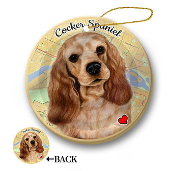 Map dog Ornament-Cocker Spaniel Pet Hanging Ornament - Thegiftio UK