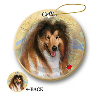 Map dog Ornament-Collie Pet Hanging Ornament - Thegiftio UK