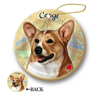 Map dog Ornament-Corgi Pet Hanging Ornament - Thegiftio UK
