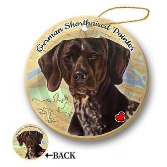 Map dog Ornament-German Shorthair Hanging Ornament - Thegiftio UK