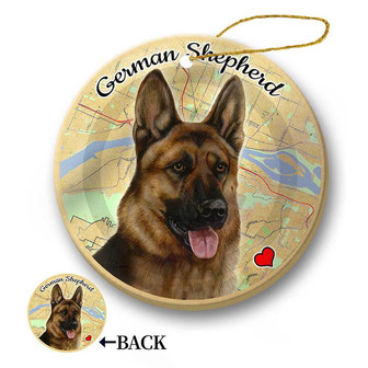 Map dog Ornament-German Shepherd Hanging Ornament - Thegiftio UK