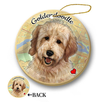 Map dog Ornament-Goldendoodle Hanging Ornament - Thegiftio UK