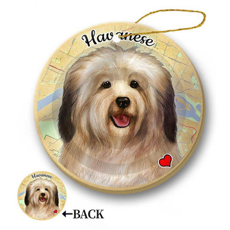 Map dog Ornament-Havanese (Cream) Hanging Ornament - Thegiftio UK