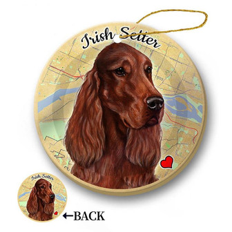 Map dog Ornament-Irish Setter Hanging Ornament - Thegiftio
