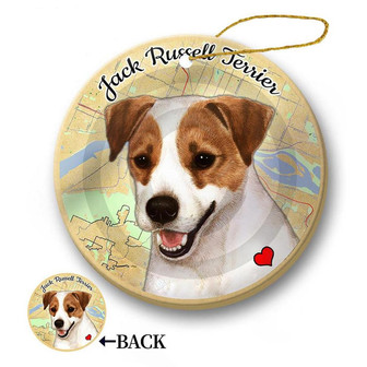 Map dog Ornament-Jack Russell Terrier Hanging Ornament - Thegiftio UK