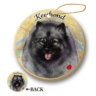Map dog Ornament-Keeshond Hanging Ornamen - Thegiftio UK