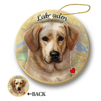 Map dog Ornament-Labrador (Yellow) Hanging Ornament - Thegiftio UK