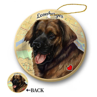 Map dog Ornament-Leonberger Hanging Ornament - Thegiftio UK