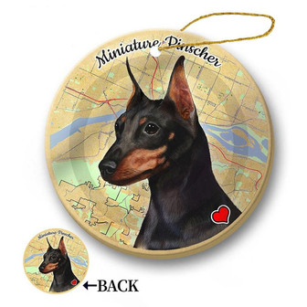Map dog Ornament-Min Pin Hanging Ornament - Thegiftio UK