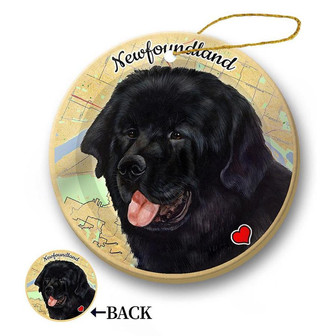 Map dog Ornament-Newfoundland Hanging Ornament - Thegiftio UK