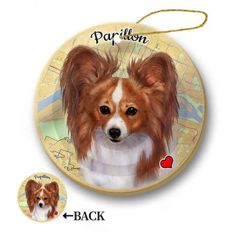Map dog Ornament-Papillon Hanging Ornament - Thegiftio UK