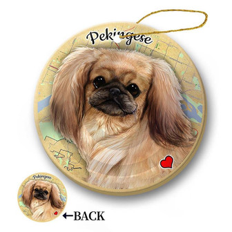 Map dog Ornament-Pekingese Hanging Ornament - Thegiftio UK