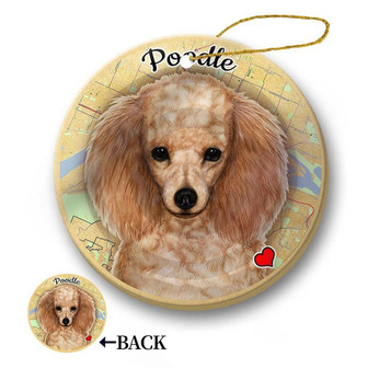 Map dog Ornament-Poodle (Apricot) Hanging Ornament - Thegiftio UK