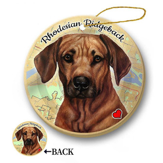 Map dog Ornament-Rhodesian Ridge Hanging Ornament - Thegiftio UK