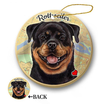 Map dog Ornament-Rottweiler Hanging Ornamen - Thegiftio UK