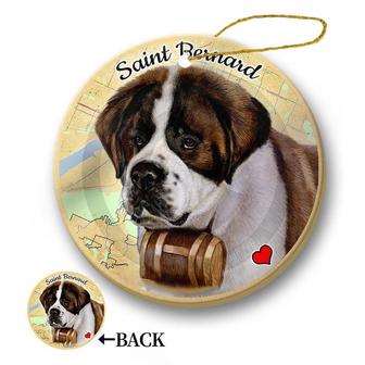 Map dog Ornament-Saint Bernard Hanging Ornament - Thegiftio UK