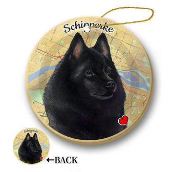 Map dog Ornament-Schipperke Hanging Ornament - Thegiftio UK