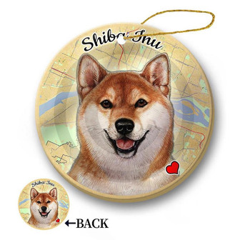 Map dog Ornament-Shiba Inu Hanging Ornament - Thegiftio UK