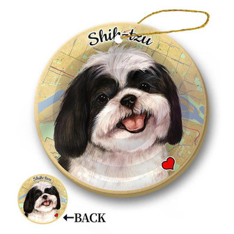 Map dog Ornament-Shih Tzu Hanging Ornament - Thegiftio UK