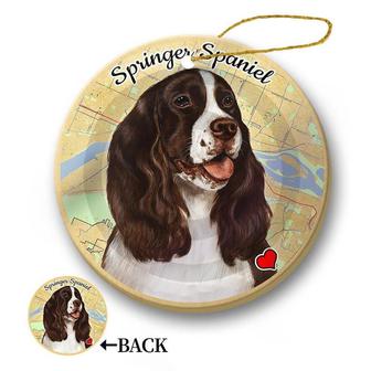 Map dog Ornament-Springer Spaniel Hanging Ornament - Thegiftio UK