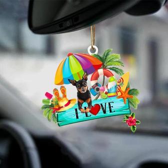 Miniature Pinscher-I Love Summer-Two Sided Ornament - Thegiftio UK