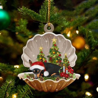 Miniature Pinscher-Sleeping Pearl in Christmas Two Sided Ornament - Thegiftio UK