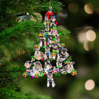 Miniature Schnauzer-Christmas Tree Lights-Two Sided Ornament - Thegiftio UK