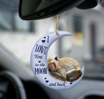 Monkey moon back monkey lover two sided ornament - Thegiftio UK