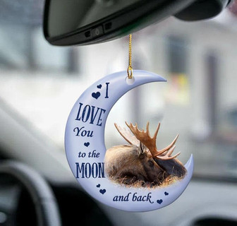 Moose moon back moose lover two sided ornament - Thegiftio UK