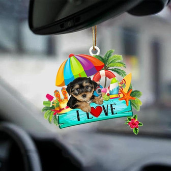 Morkie-I Love Summer-Two Sided Ornament - Thegiftio UK