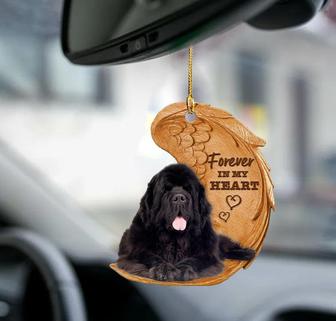 Newfoundland dog forever in my heart hanging ornament-2D Effect - Thegiftio UK