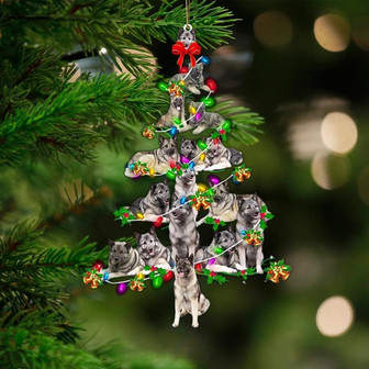 Norwegian Elkhound-Christmas Tree Lights-Two Sided Ornament - Thegiftio UK