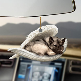 Norwegian Elkhound sleeping angel Norwegian Elkhound lovers dog moms ornament - Thegiftio UK