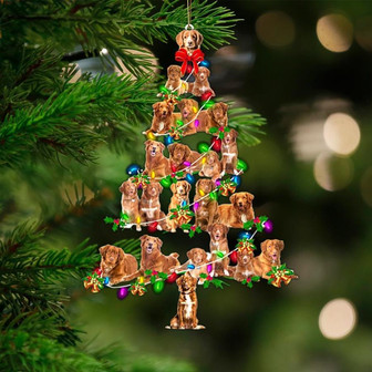 Nova Scotia Duck Tolling Retriever-Christmas Tree Lights-Two Sided Ornament - Thegiftio