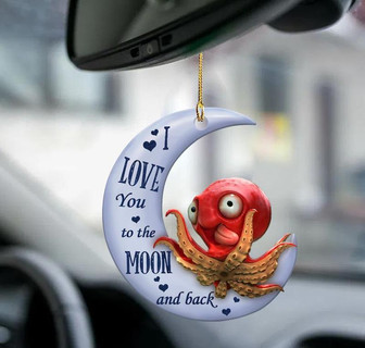 Octopus moon back octopus lover two sided ornament - Thegiftio UK