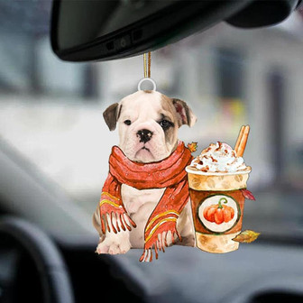 Old English Bulldog 5-Pumpkin Spice Kinda-Two Sided Ornament - Thegiftio