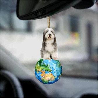 Old English Sheepdog-Around My Dog-Two Sided Ornament - Thegiftio UK