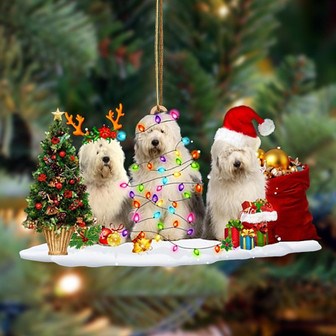 Old English Sheepdog-Christmas Dog Friends Hanging Ornament - Thegiftio UK