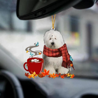 Old English Sheepdog-Fall Chocolate-Two Sided Ornament - Thegiftio UK
