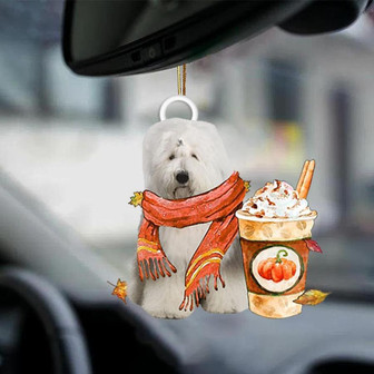 Old English Sheepdog-Pumpkin Spice Kinda-Two Sided Ornament - Thegiftio