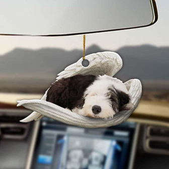 Old English Sheepdog sleeping angel Old English Sheepdog lovers dog moms ornament - Thegiftio UK
