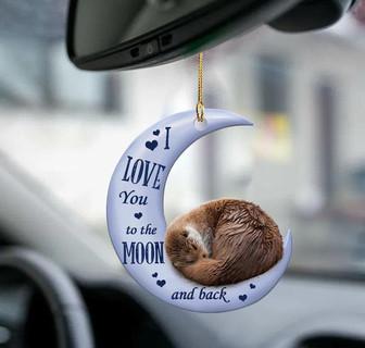 Otter moon back otter lover two sided ornament - Thegiftio