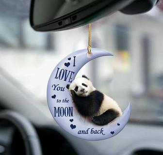 Panda moon back panda lover two sided ornament - Thegiftio