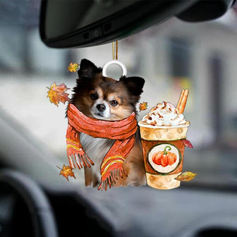Papillon 2-Pumpkin Spice Kinda-Two Sided Ornament - Thegiftio